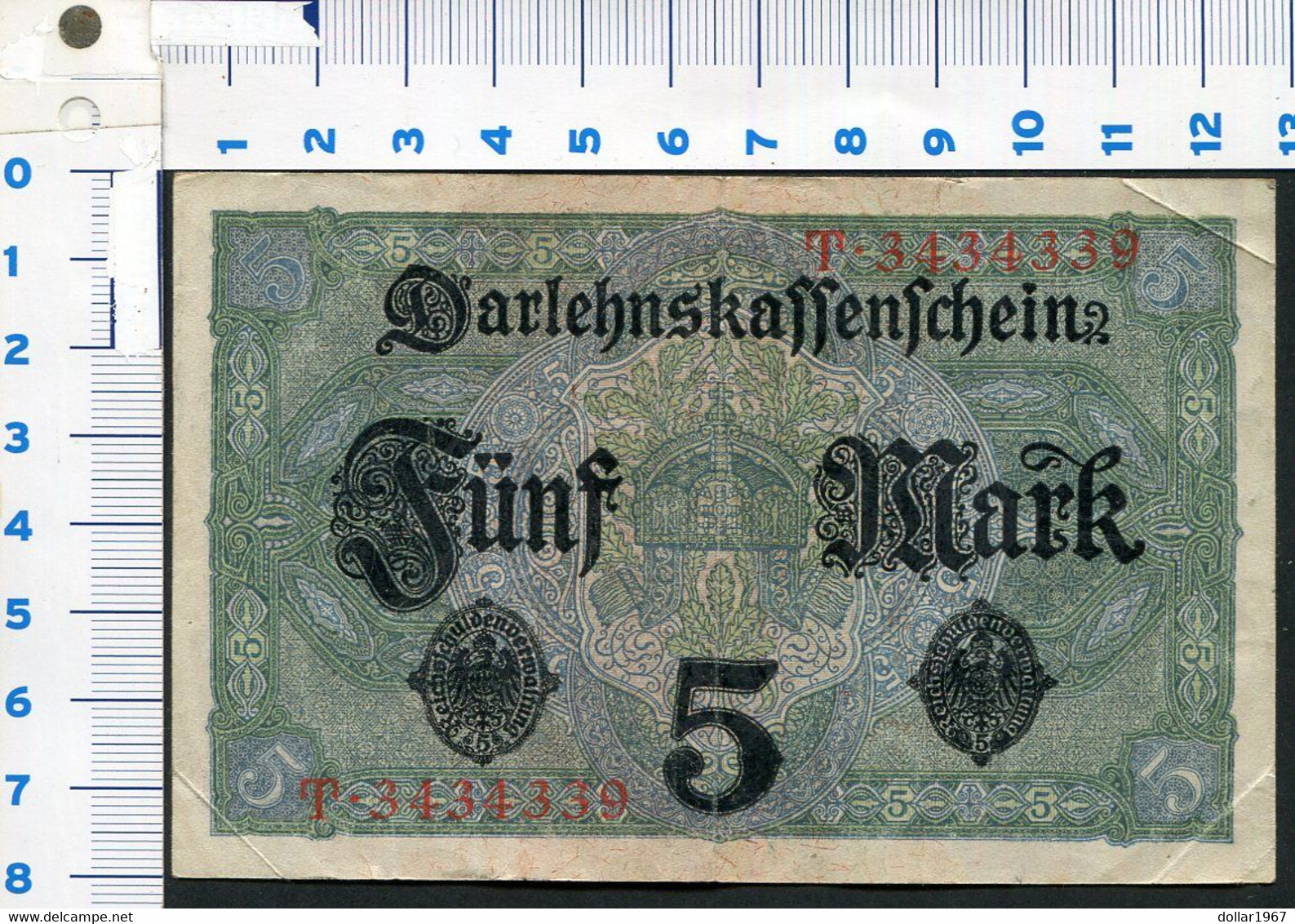 Germany - Duitsland , Germany / 2 X 5 Mark / 1917 / P-56(a) / T 3434338 +3434339. - 5 Mark