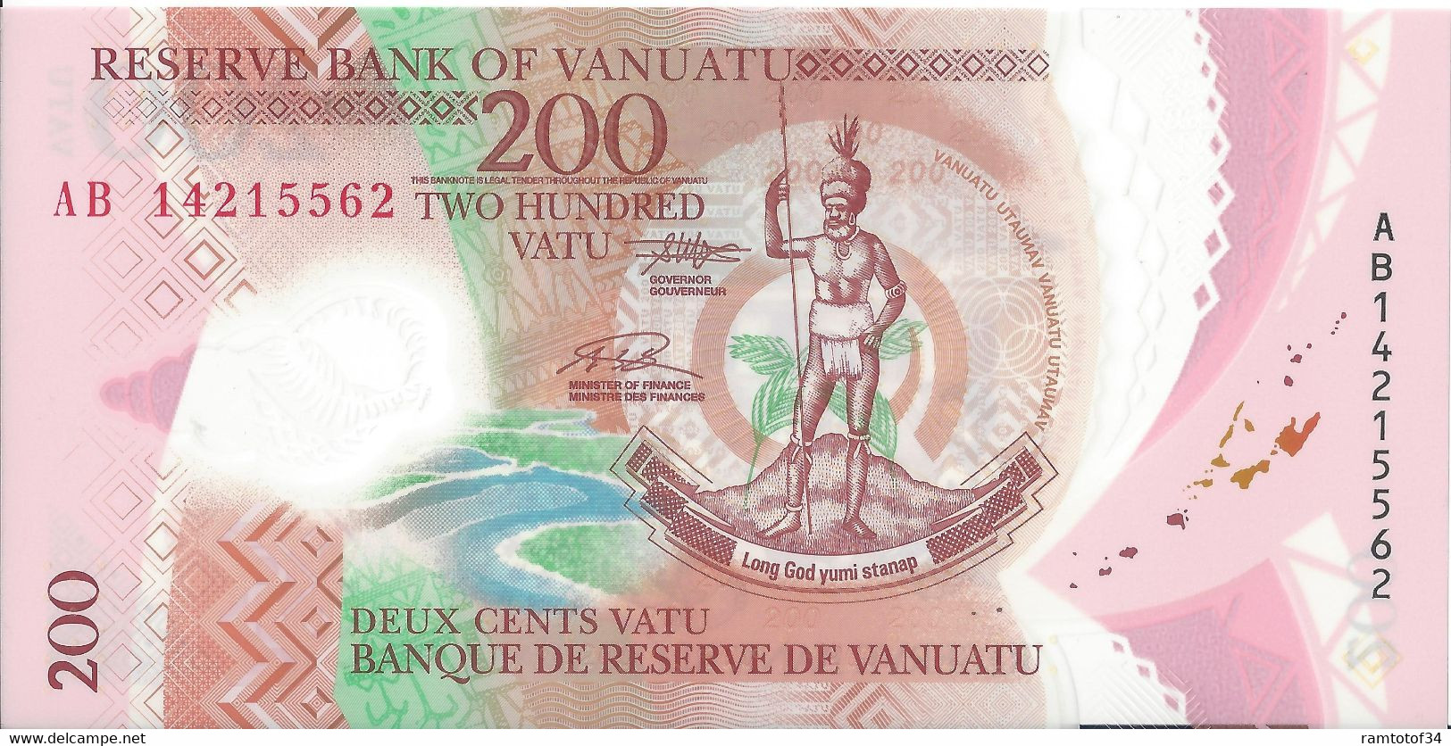 VANUATU - 200 Vatu 2014 UNC Polymer - Vanuatu