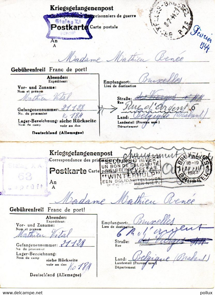 4 Formulaires Kriegsgefangenenpost Prisonnier Guerre 1940/45 Stalag X A SCHLESWIG (Hamburg) + Censures FIXED PRICE ! - Documents