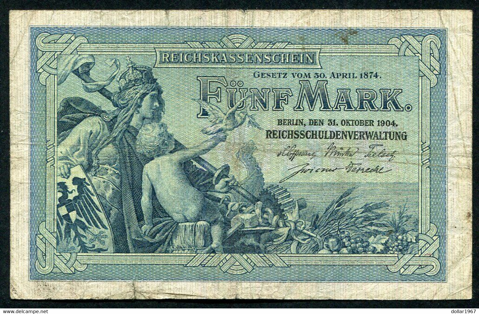 Germany - Duitsland , Imperial Treasury 5 Mark 31-10-1904 / 22a - 10 Mark