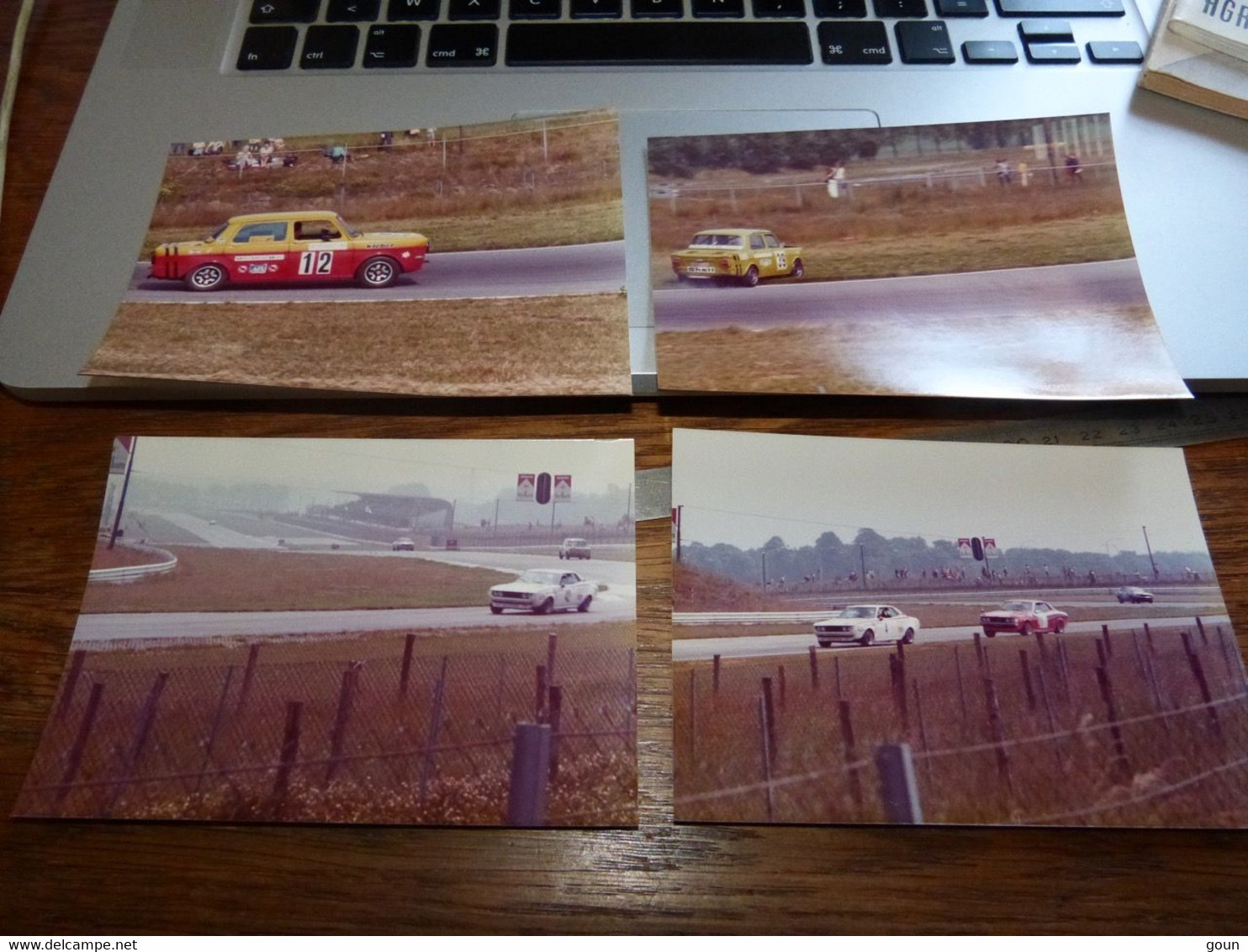 Lot De 8 Photos Originales Circuit De Nivelles 1975 Simca Rallye 2 Toyota Celica Fiat 128 Escort RS2000 - Automobiles