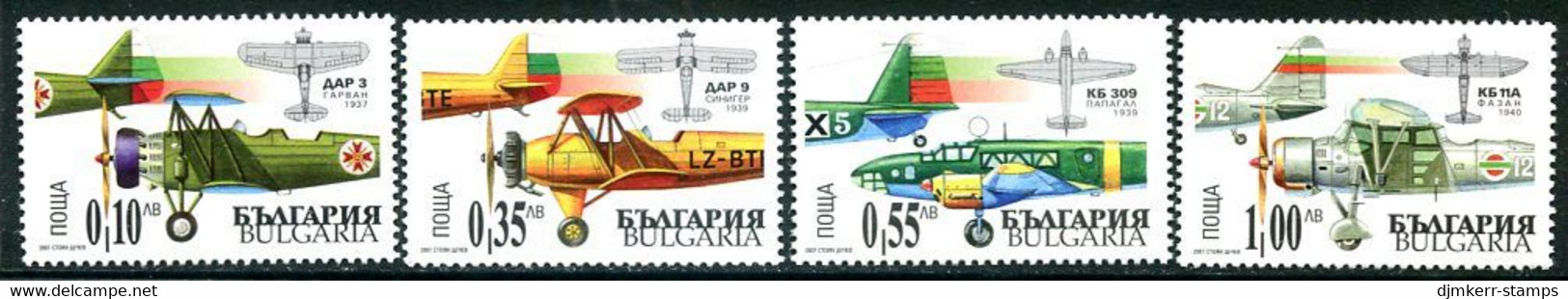 BULGARIA 2007 Military Aircraft MNH / **.  Michel 4796-99 - Unused Stamps