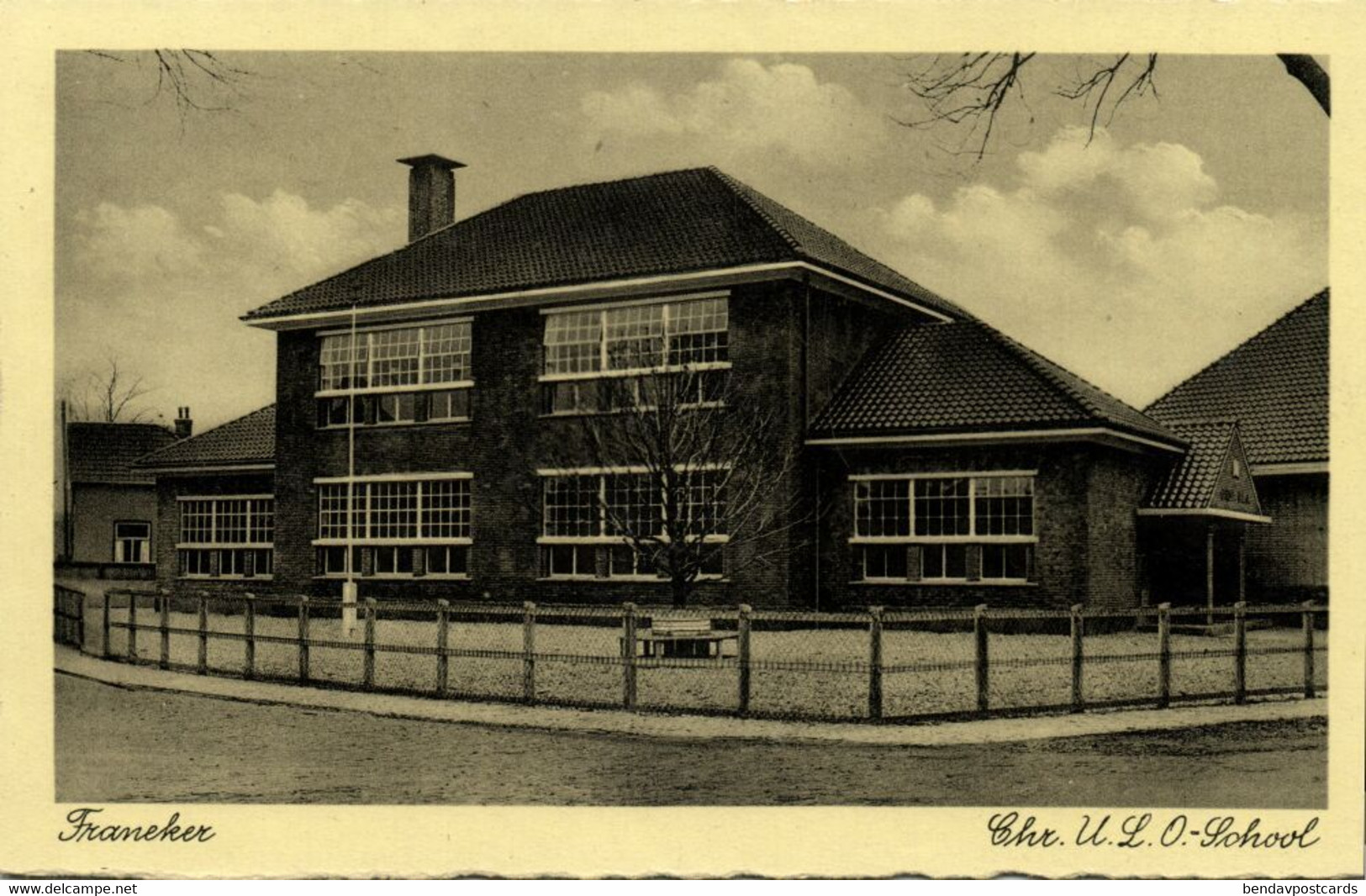 Nederland, FRANEKER, Christelijke U.L.O.-School (1940s) Ansichtkaart - Franeker