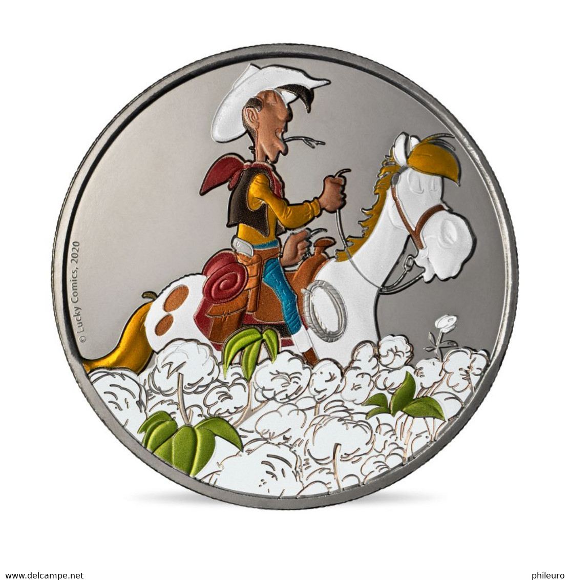 France 2020 : Médaille MDP  'Lucky Luke' Colorisée (sous Blister Numéroté - 2.020 Exemplaires) - DISPONIBLE - 2020