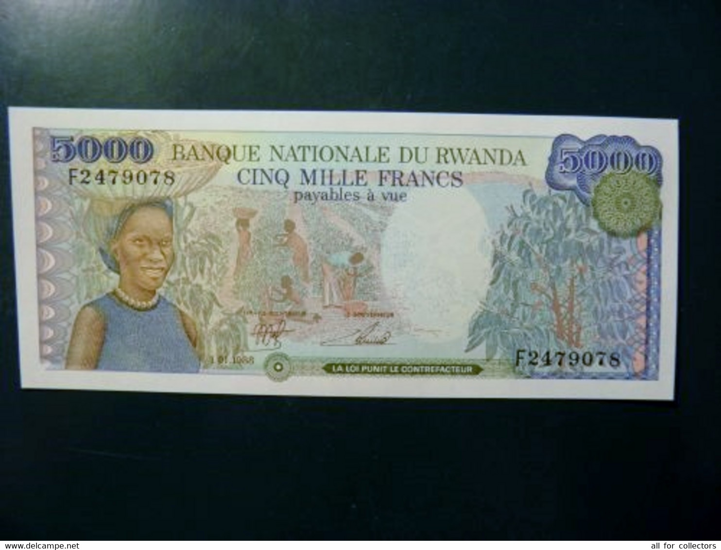 UNC Banknote Rwanda 1988 5000 Francs P-22 Mountains - Ruanda