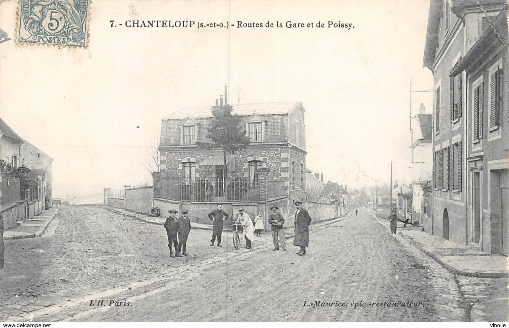 21-054 : CHANTELOUP LES VIGNES. ROUTE DE LA GARE ET ROUTE DE POISSY - Chanteloup Les Vignes