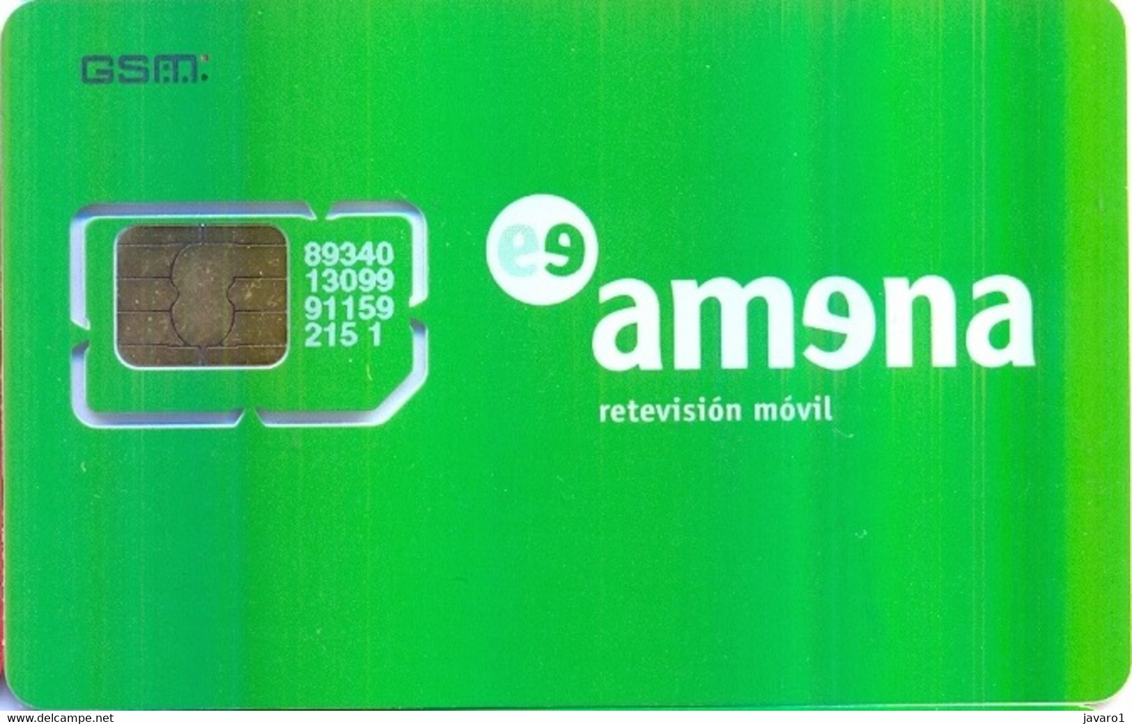 SPAIN GSM Card  : SPA51 27 PIC AMENA Green / No Additional Text MINT - Airtel