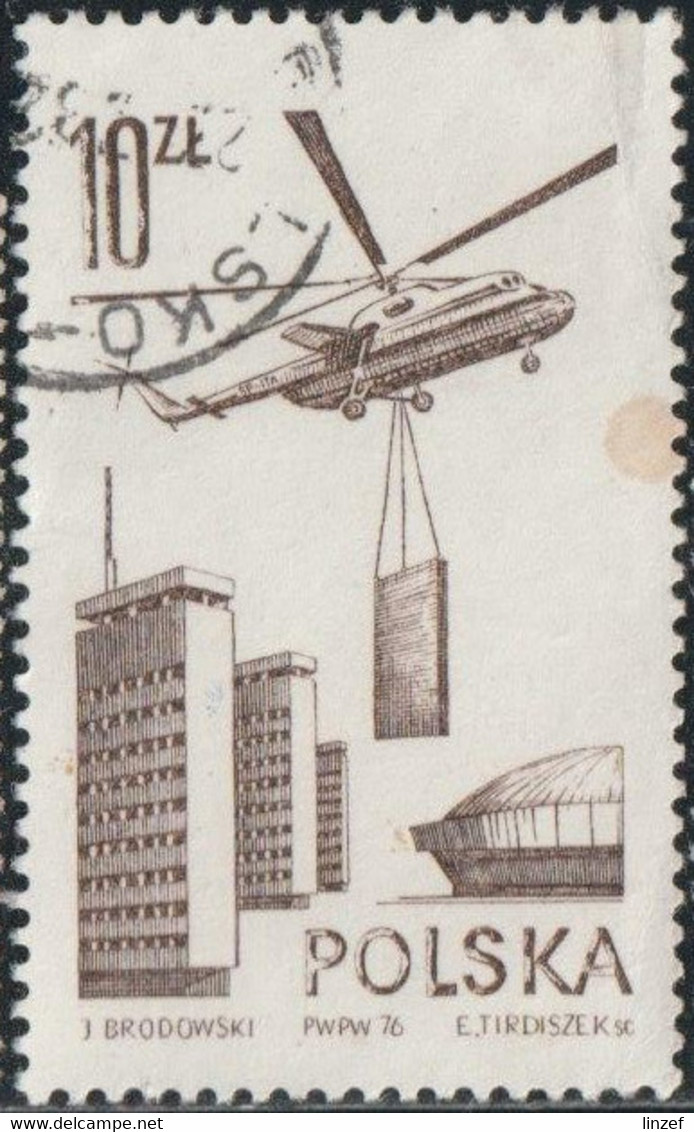 Pologne 1976 Poste Aérienne Yv. N°56 - Hélicoptère De Transport MI-6 - Oblitéré - Oblitérés