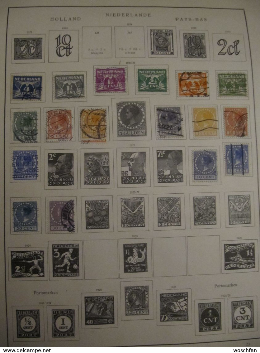 Netherlands: Ancient stamps collection from ancient albums, see pics!