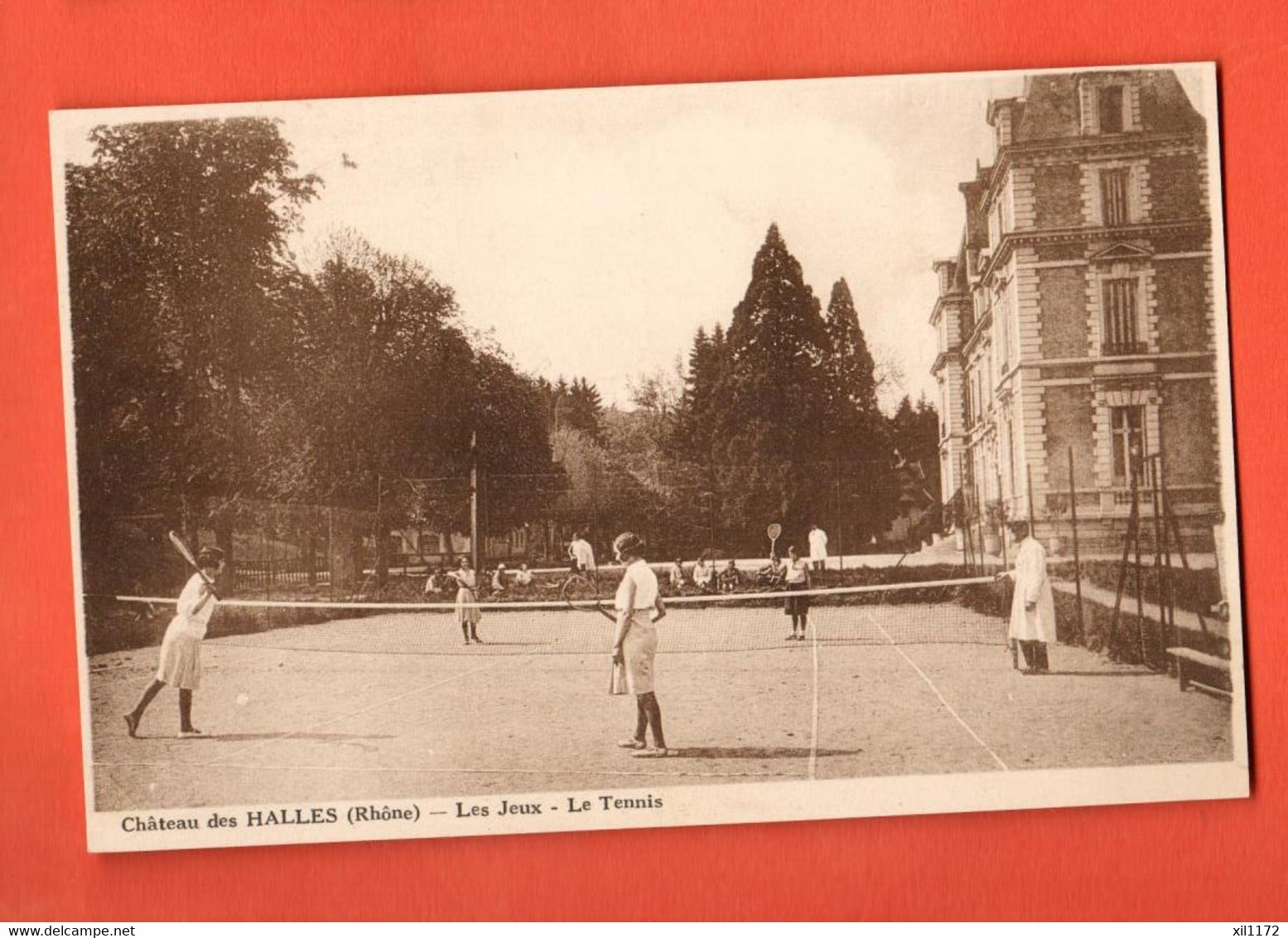 CAD-34 Partie De Tennis Dames Au Château Des Halles Rhône. Circulé  Sous Enveloppe . ANIME.  D - Tennis