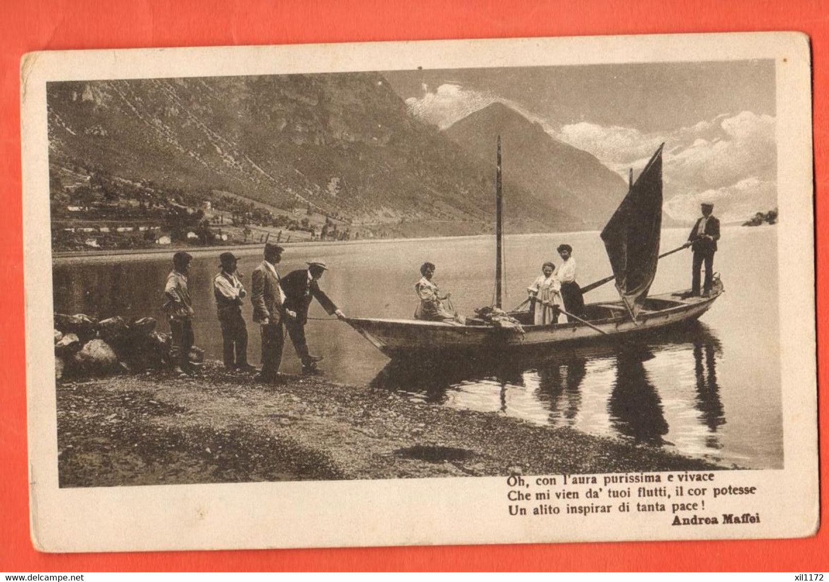 CAD-35 Malesco, Barca Sul Lago Maggiore. Viaggiata In 1925 Da Malesco Per Muralto Svizzera. - Altri & Non Classificati