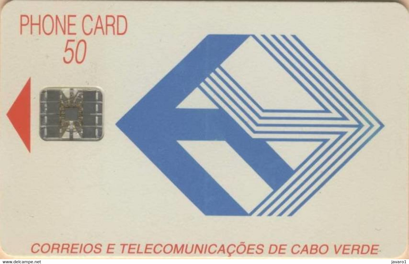 CABOVERDE : CBV06 50 Chipcard Blue+red  (CTT) USED - Cape Verde