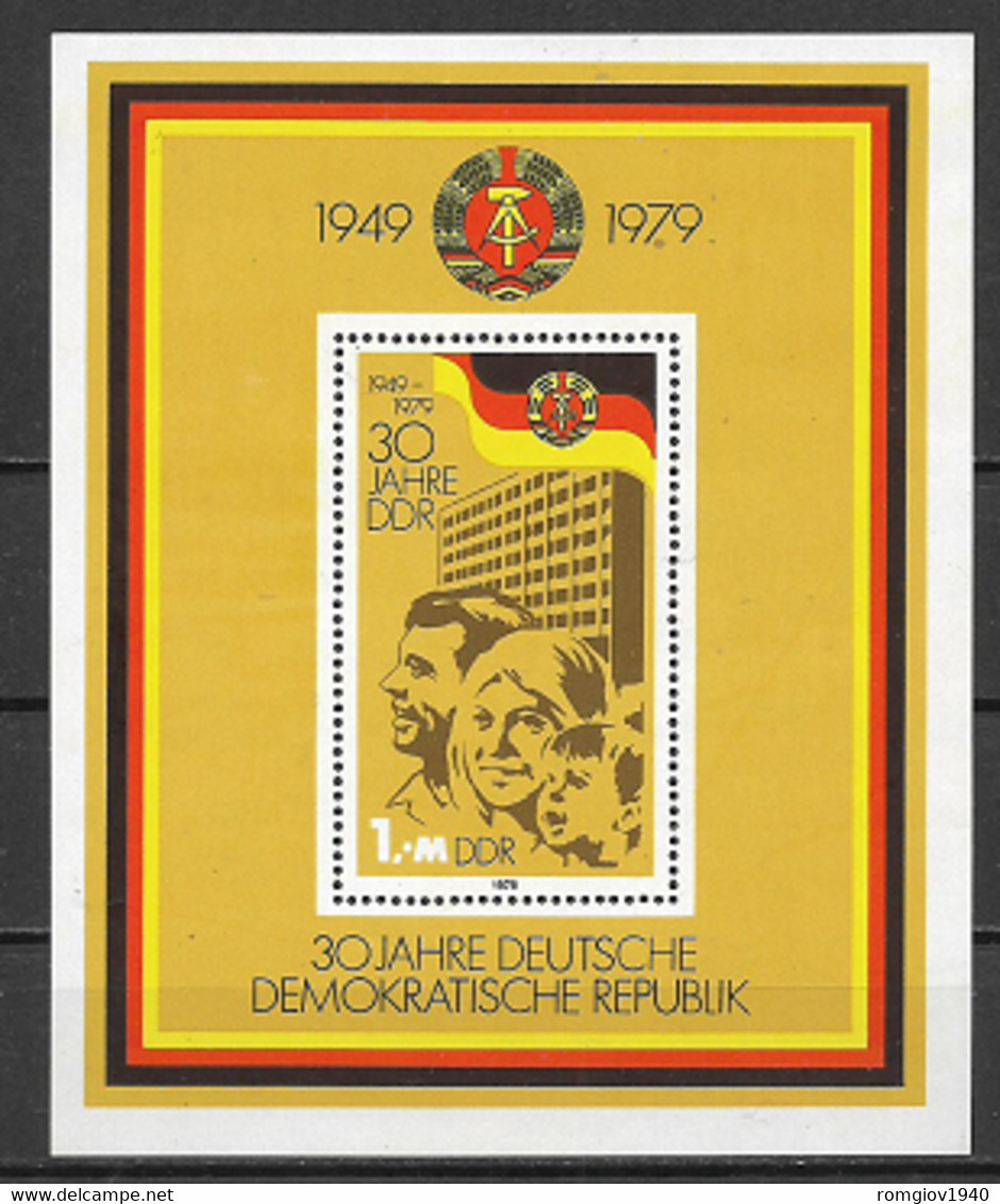 GERMANIA DEMOCRATICA DDR FOGLIETTI 1979 30°ANNIVERSARIO DELLA NAZIONE UNIF. BF 56 MNH XF - 1er Día – FDC (hojas)