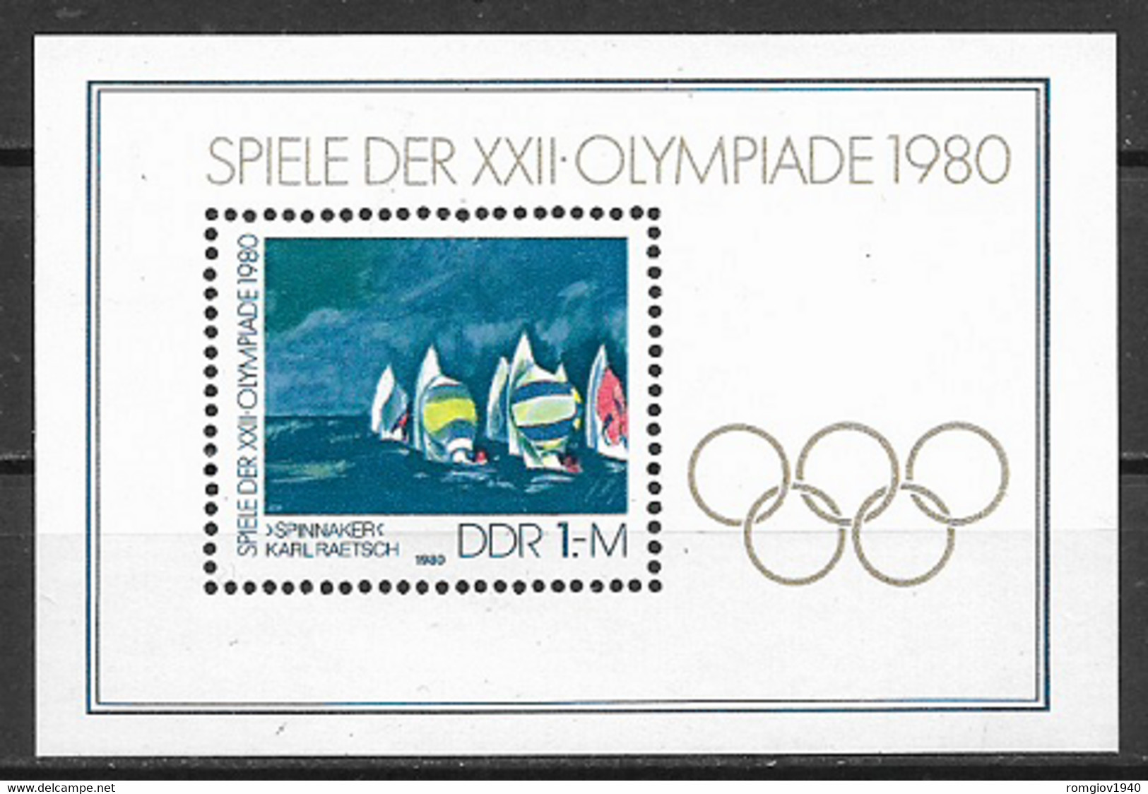 GERMANIA DEMOCRATICA DDR FOGLIETTI 1980 GIOCHI OLIMPICI A MOSCA UNIF. BF 60 MNH XF - 1° Giorno – FDC (foglietti)