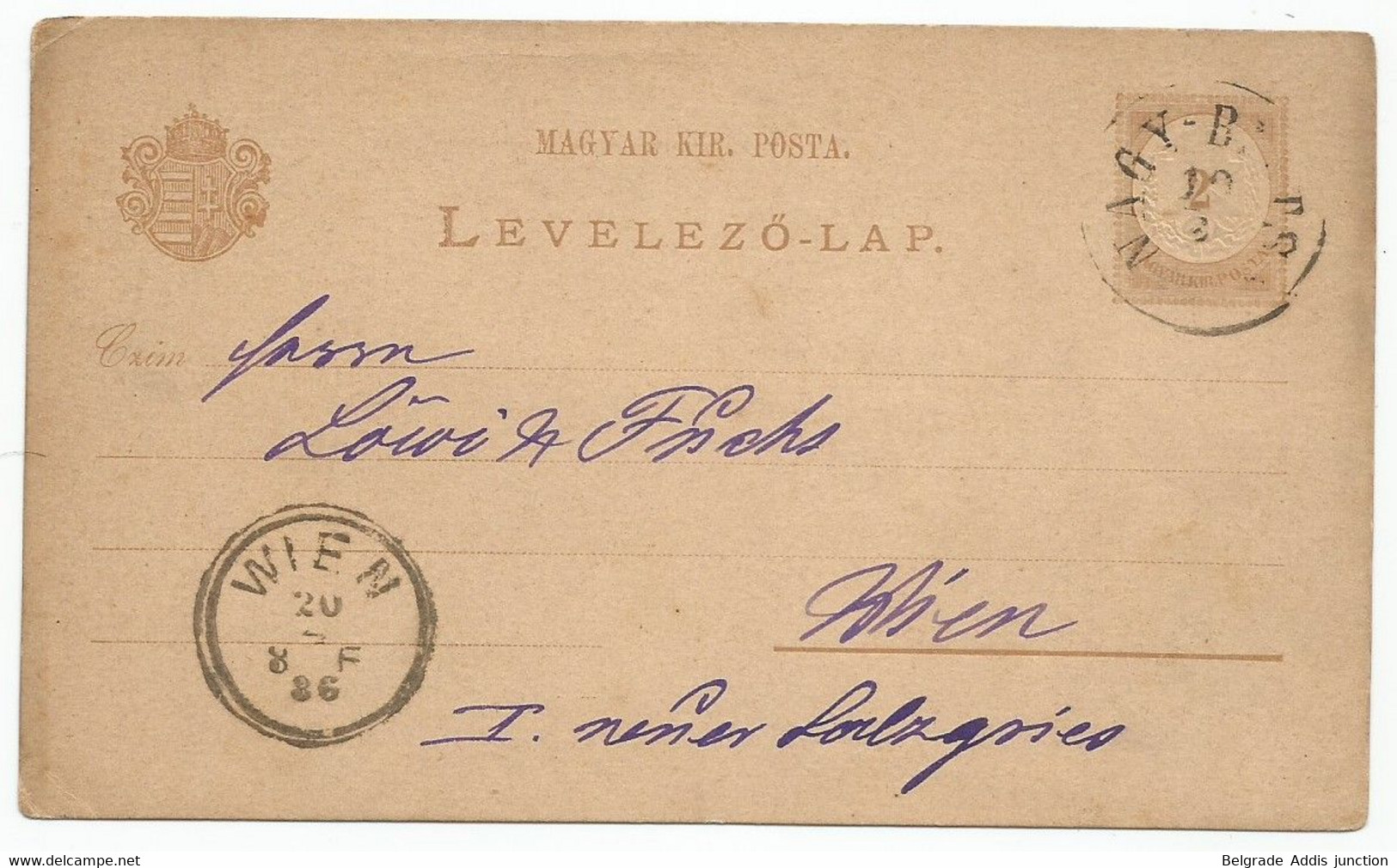 Hungary Postal Stationery 1886 Used Nagy-Bittse Bitca Slovakia - Otros & Sin Clasificación