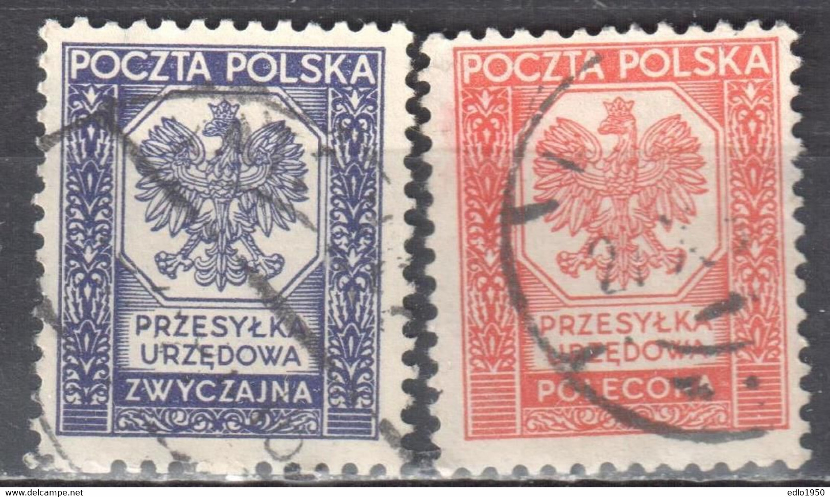Poland 1935 Official Stamps - Mi.19-20 - Used - Service