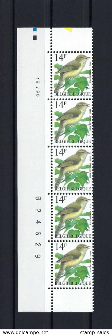 N°2623 Fluor Buzin Drukdatumstrook 12.IV.96 Onpaar MNH ** POSTFRIS ZONDER SCHARNIER SUPERBE - 1985-.. Pájaros (Buzin)