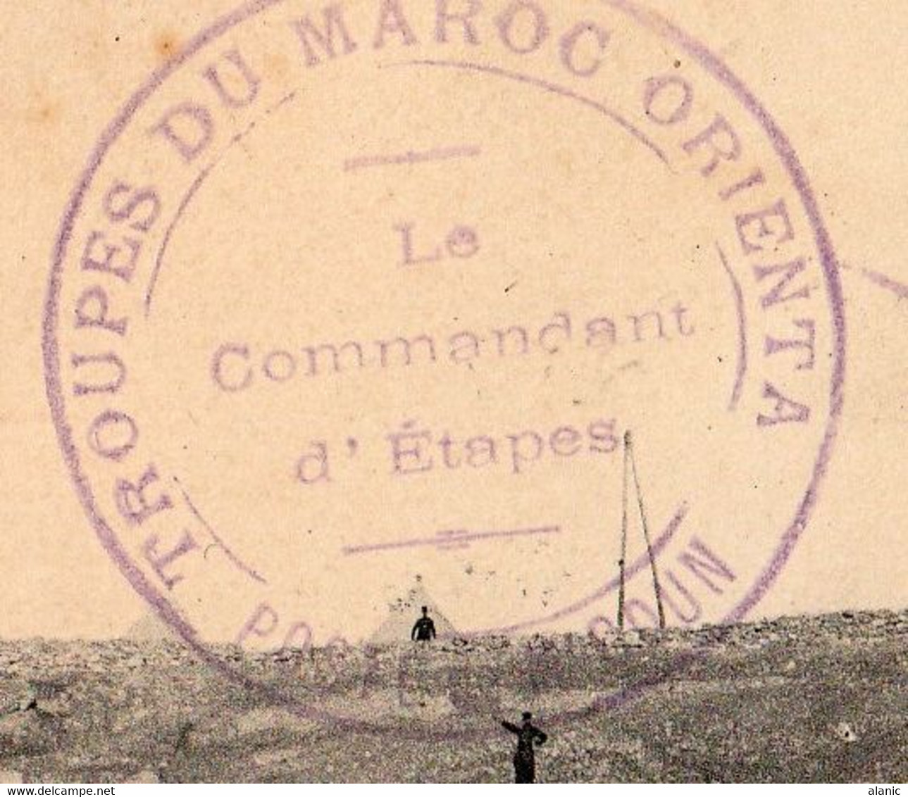 Militaria >CAMP BERTEAUX(Maroc)L'ARTILLERIE-Cachet : TROUPE DU MAROC ORIENTAL-Le Commandant D'Etape Poste De M'COUM - Andere Oorlogen