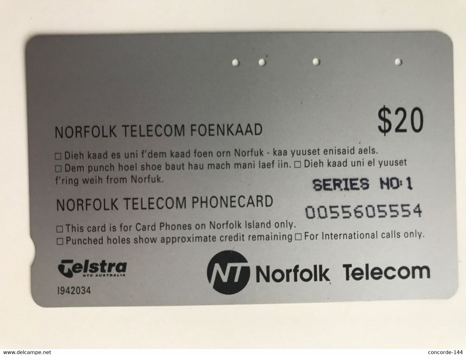 Multihole Telstra Magnetic Norfolk Island Bounty I942034 - Ile Norfolk