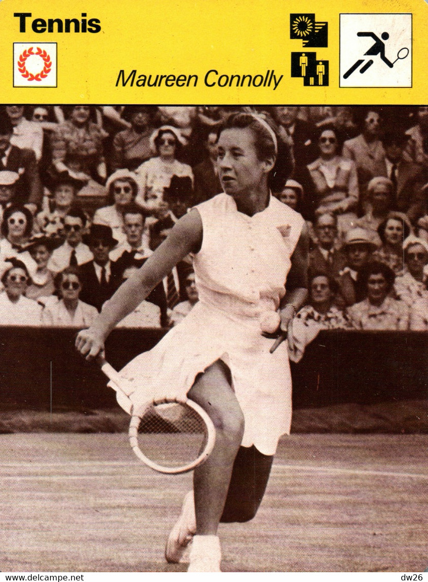 Fiche Sports: Tennis - Maureen Connolly, Little Mo (USA) Réussit Le Premier Grand Chelem Féminin En 1953 - Sport