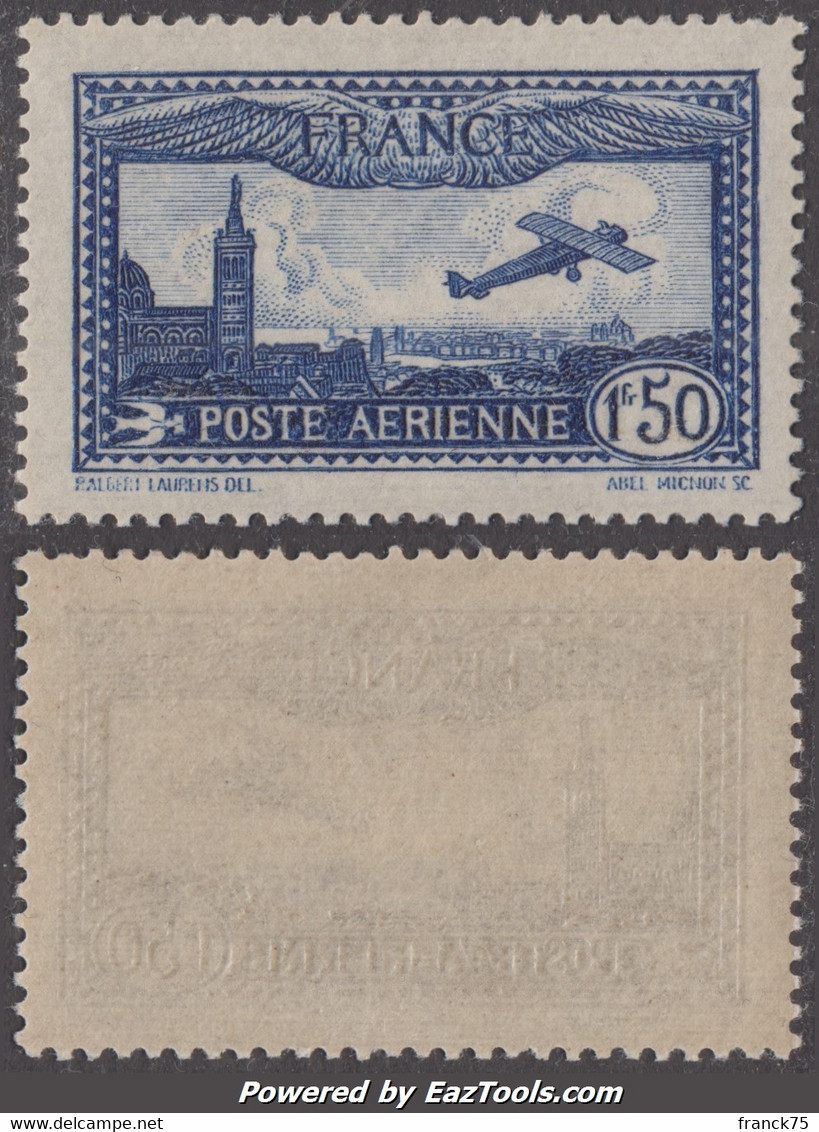 1f50 Avion Survolant Marseille Neuf ** Sans Charnière TB (Y&T N° 6 , Cote 47€ ) - 1927-1959 Nuevos