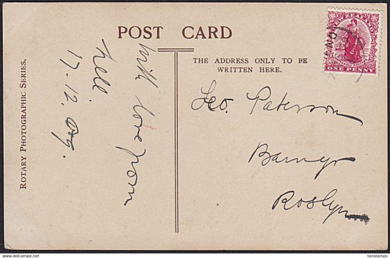 NEW ZEALAND 1909 1d REDRAWN UNIVERSAL RP BIRTHDAY POSTCARD - Lettres & Documents