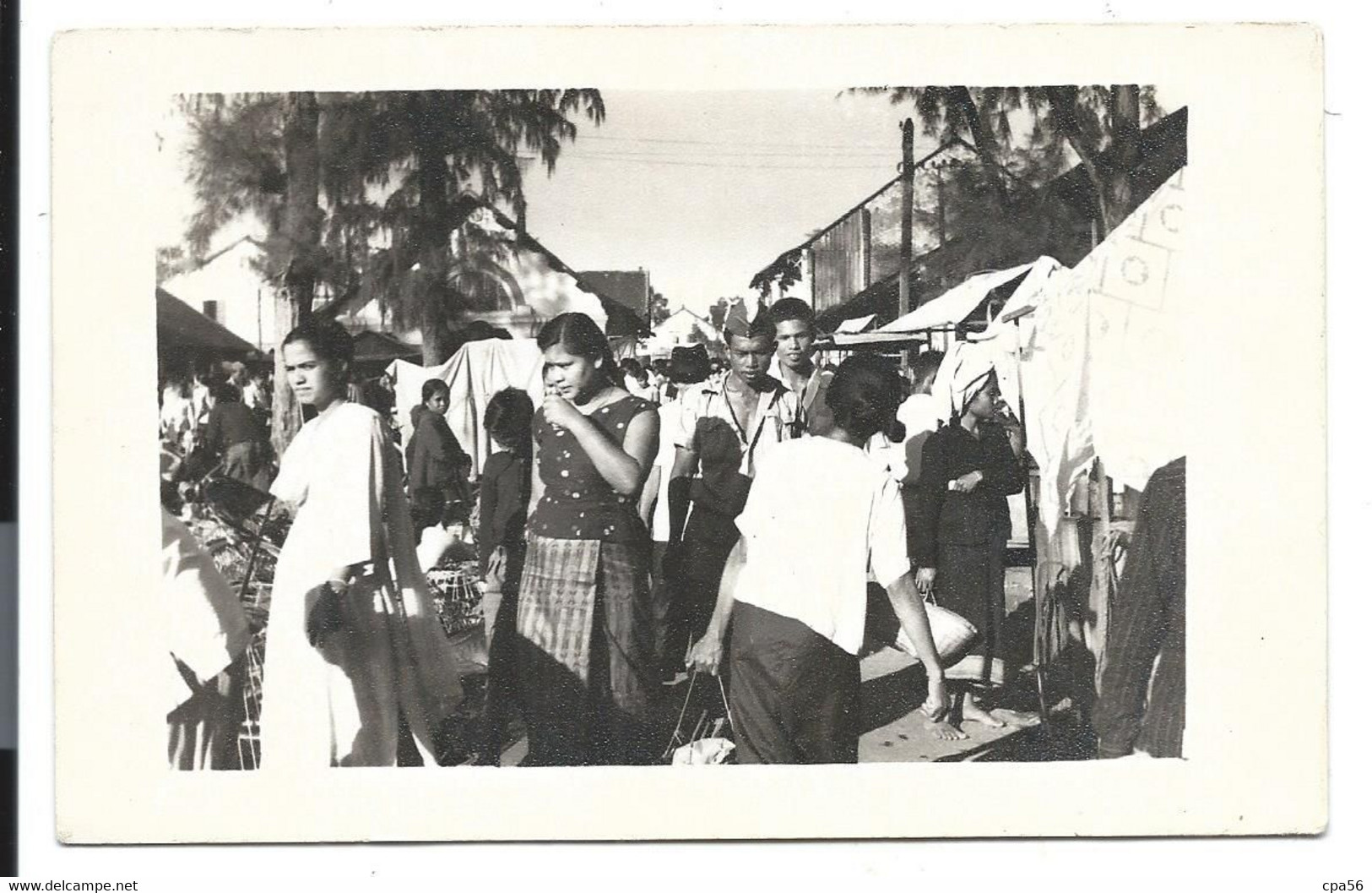 Les COLONIES - CARTE PHOTO 1958 LAOS - Marché De Savannakhet - Laos