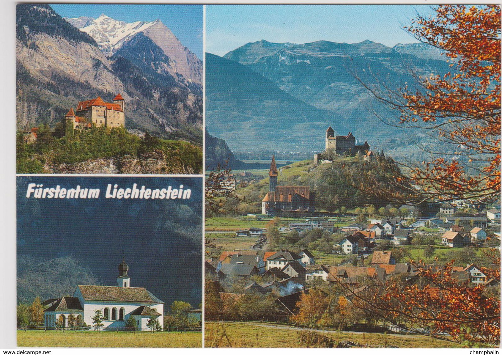 Fürstentum Liechtenstein - Vues Diverses - Schloss Gutenberg - Kapelle Maria Hilf - Ansicht Von Balzers Mit Pfarrkirche - Liechtenstein