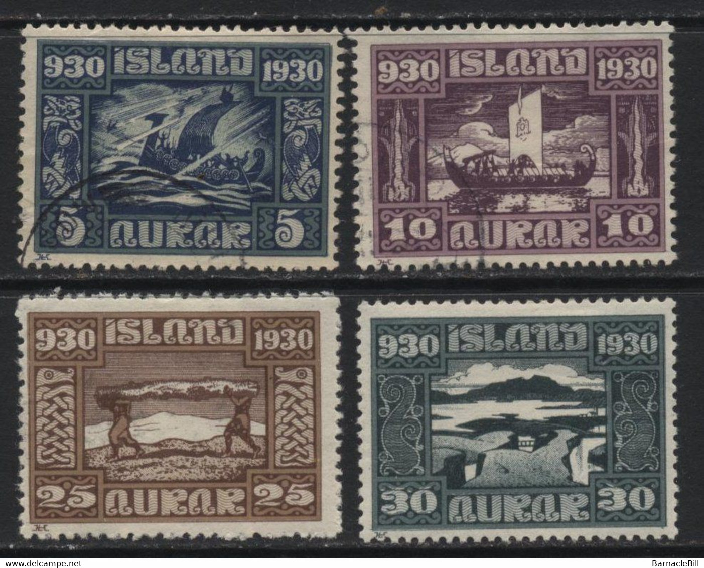 Iceland (46) 1930 Parliament Millenary Celebration. 4 Values. Mint & Used - Other & Unclassified