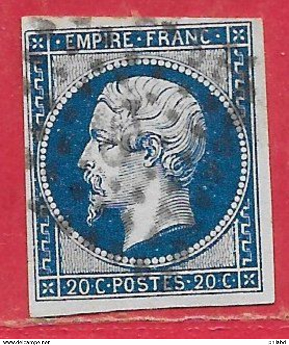 France N°14Aa Napoléon 20c Bleu Foncé 1854 O - 1853-1860 Napoléon III.