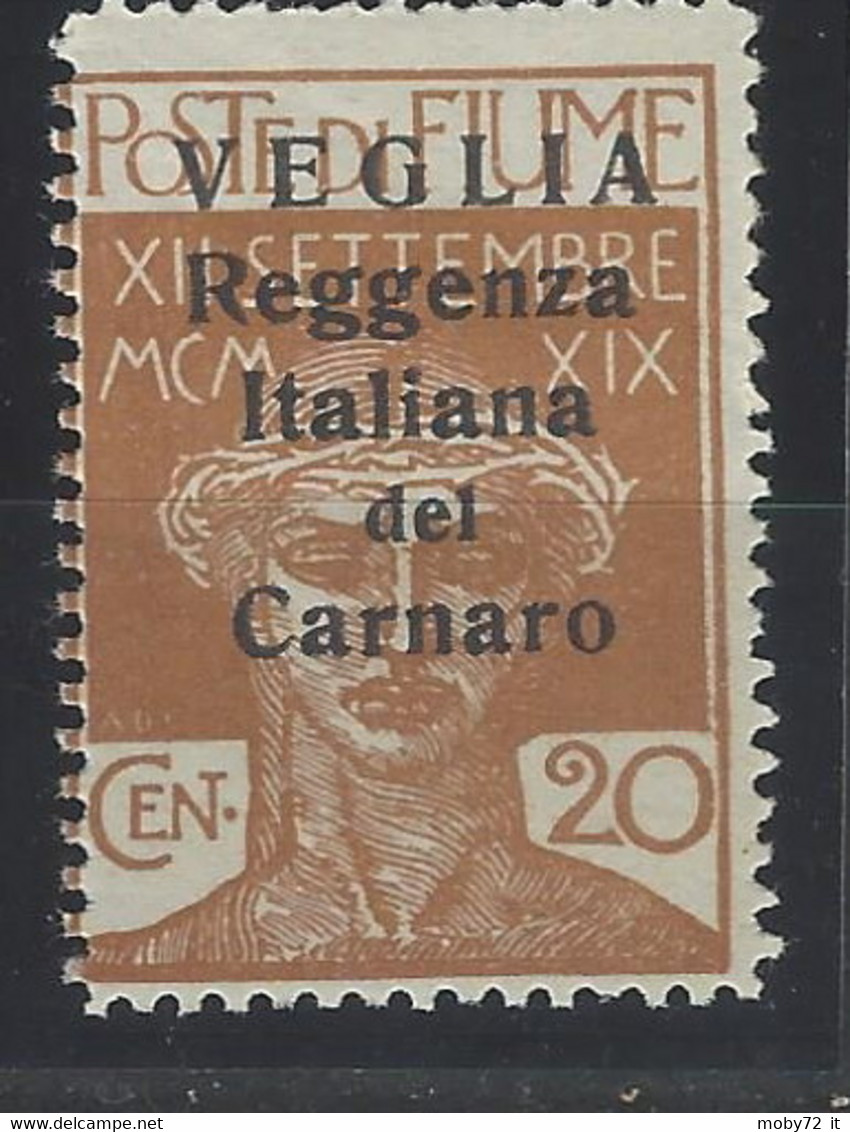 Italia - Veglia - 1920 - Nuovo/new MNH - Overprint - Sass N. 7 - Arbe & Veglia