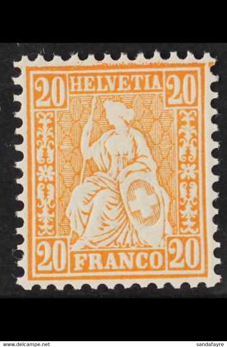 1862-1881  20c Brownish Orange "Sitting Helvetia", Mi 24c, Never Hinged Mint For More Images, Please Visit Http://www.sa - Altri & Non Classificati