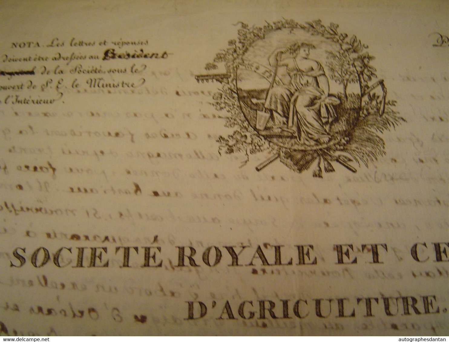 L.A.S 1818 François De NEUFCHATEAU Agronome écrivain - Vinaigre Science Né Saffais Degouvenain Dijon Lettre Autographe - Inventeurs & Scientifiques