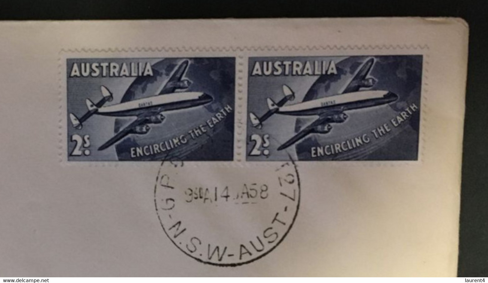 (CC 19) Australia FDC Cover - First Flight Round The World - 1958 - QANTAS - Primeros Vuelos