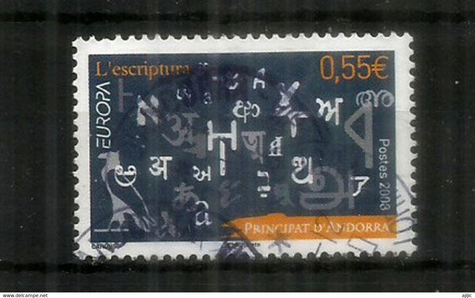 L'Ecriture (alphabets étrangers)  Europa 2008.  Timbre Oblitéré, 1 ère Qualité - Oblitérés