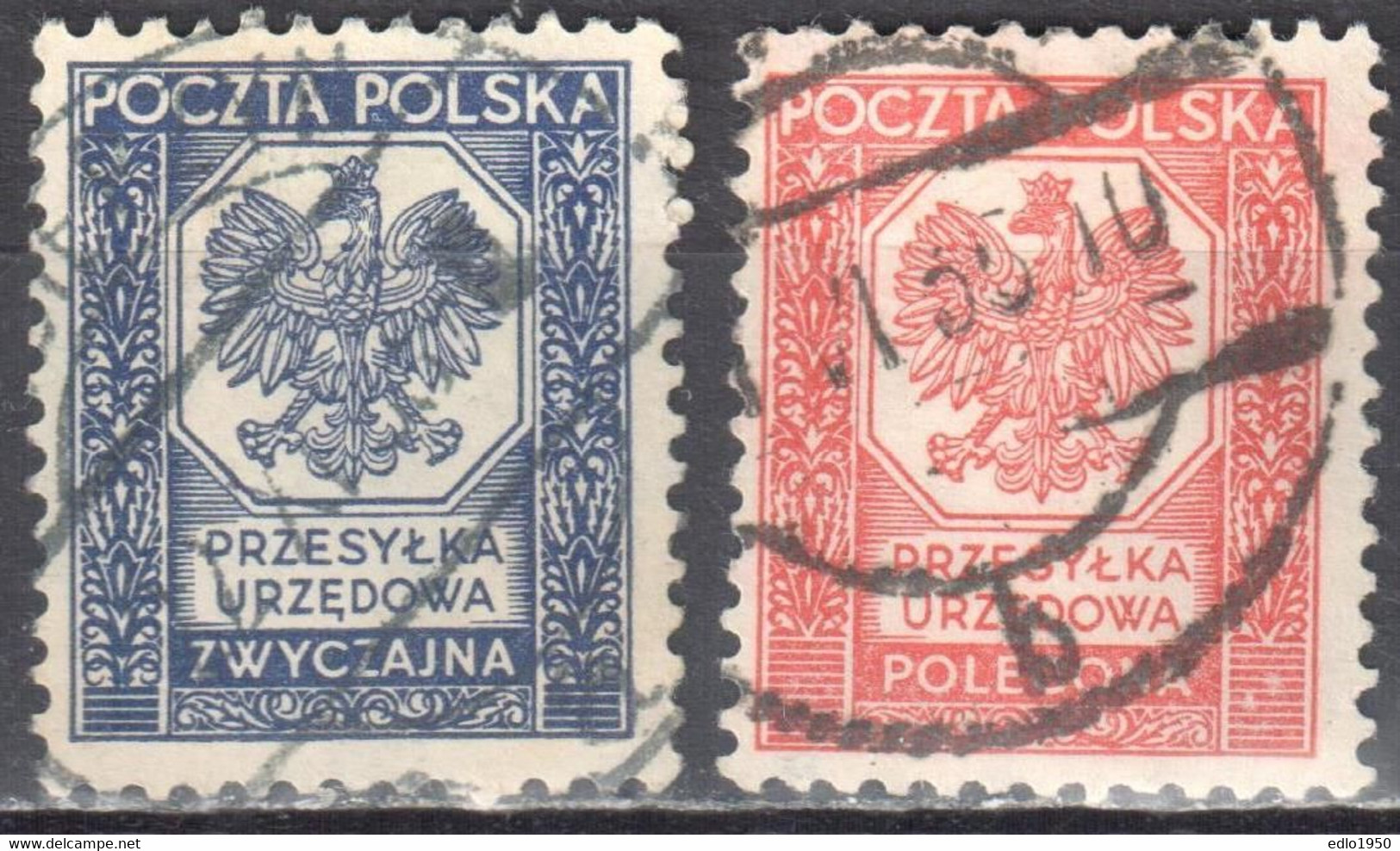 Poland 1935 Official Stamps - Mi.19-20 - Used - Service
