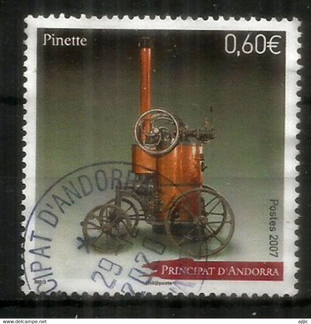 La Machine à Vapeur "PINETTE" 1885.Musée National De L'Automobile De La Principauté D'Andorre,oblitéré 1 ère Qualité - Used Stamps