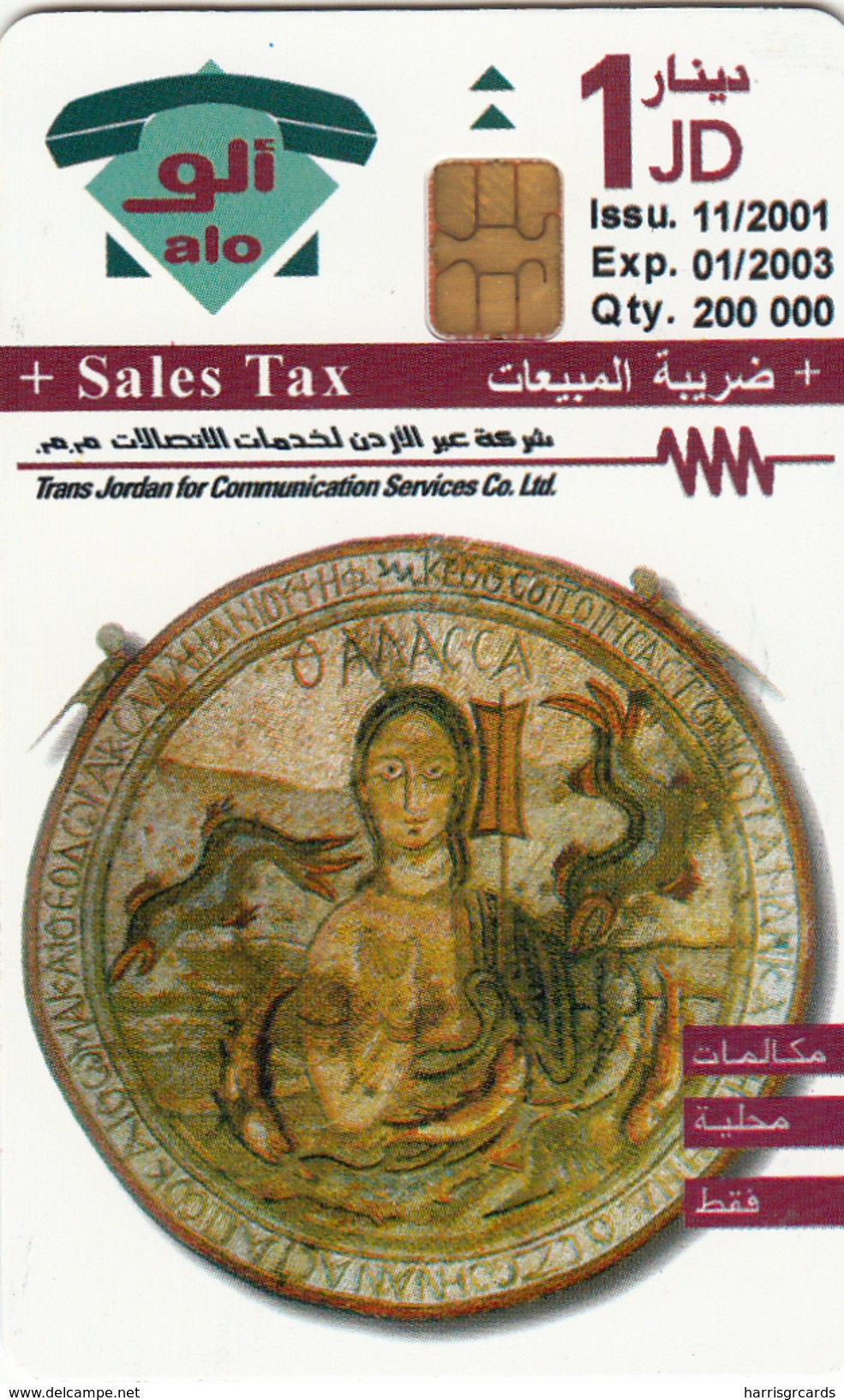 JORDAN - Mosaic, 11/01, Sample No CN - Jordanien