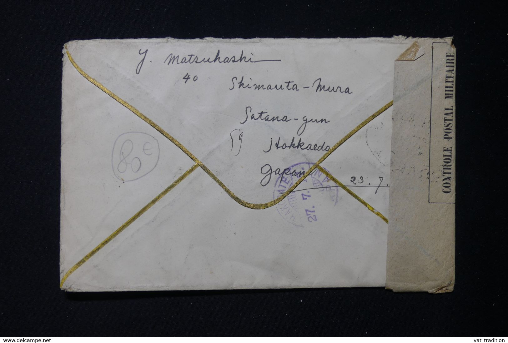 JAPON - Enveloppe De Hokkaidō Pour La France Via Tokyo En 1917 Avec Contrôle Postal - L 83416 - Cartas & Documentos