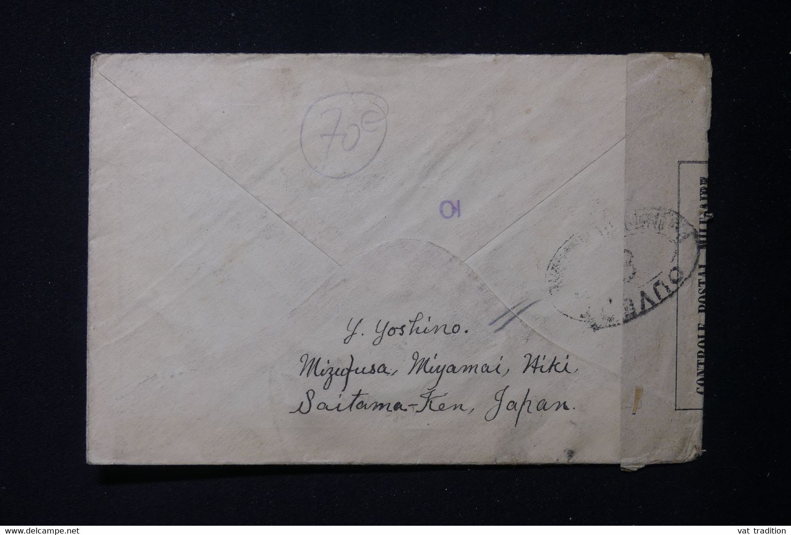 JAPON - Enveloppe De Saitama-Ken Pour La France Via Tokyo En 1917 Avec Contrôle Postal - L 83417 - Storia Postale