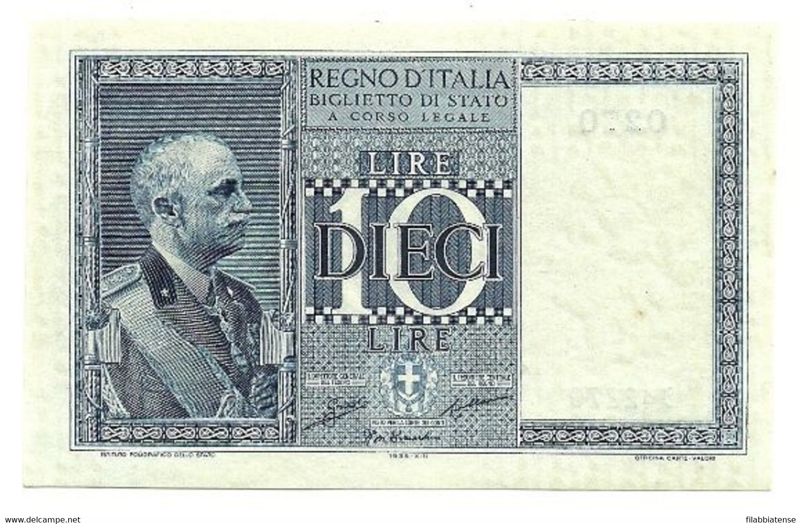 Italia - 10 Lire 1935 Dittatura Grassi     ---- - Italia – 10 Lire