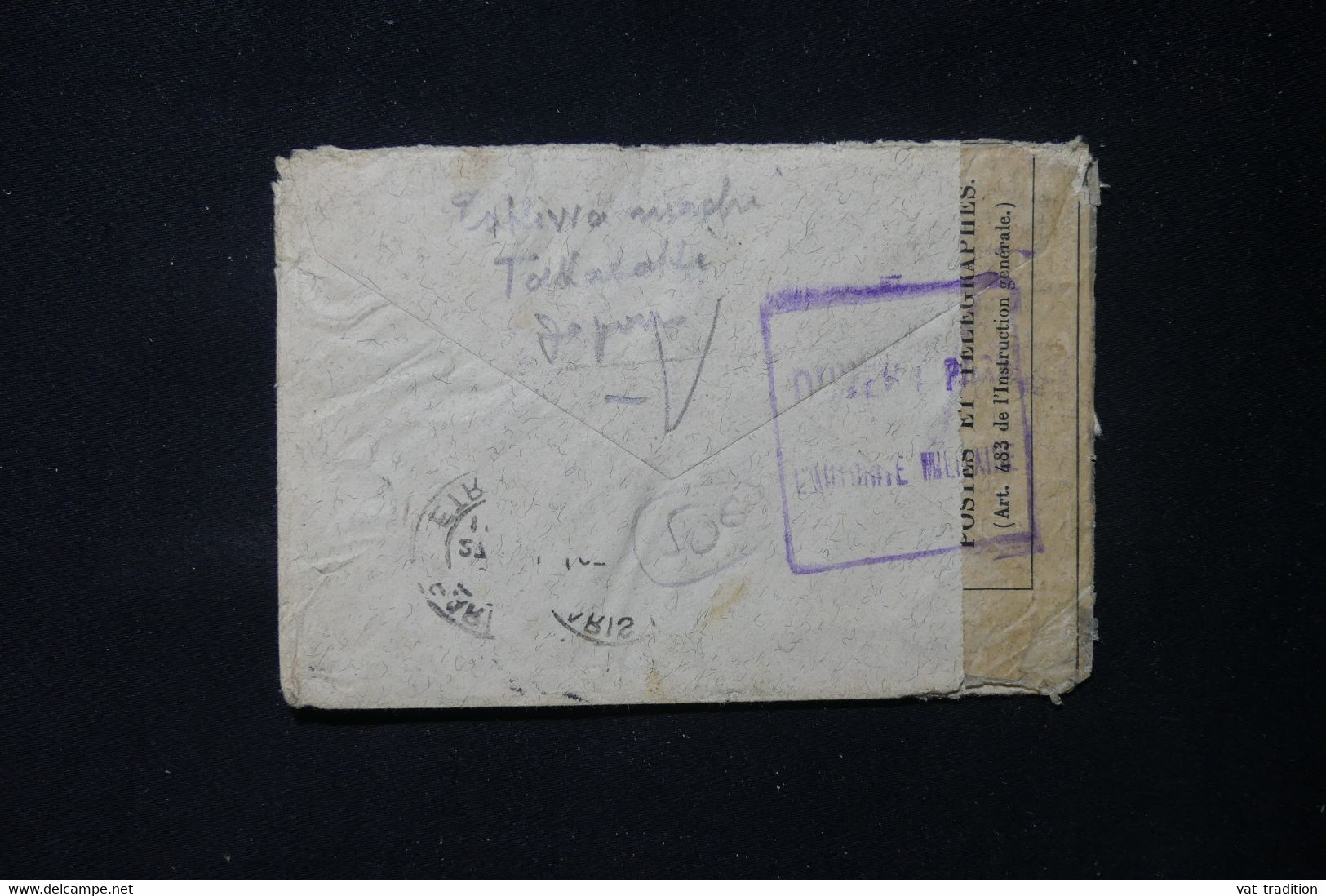 JAPON - Enveloppe Pour La France En 1915 Avec Contrôle Postal Militaire Français -  L 83424 - Lettres & Documents