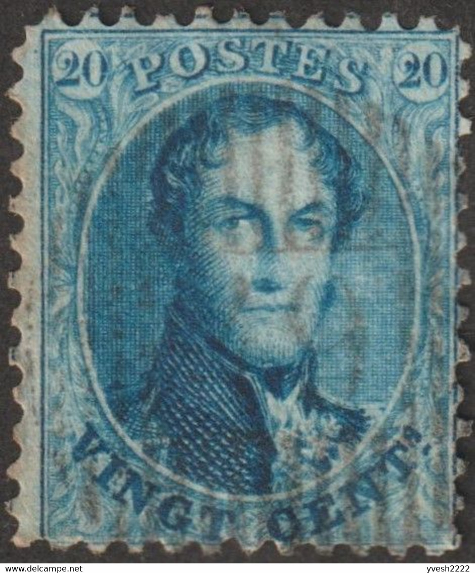 Belgique 1865 COB 15B,  20 C Léopold Ier, Barres Verticales, D 49, Santhoven, Légère Et Droite - Postmarks - Lines: Distributions