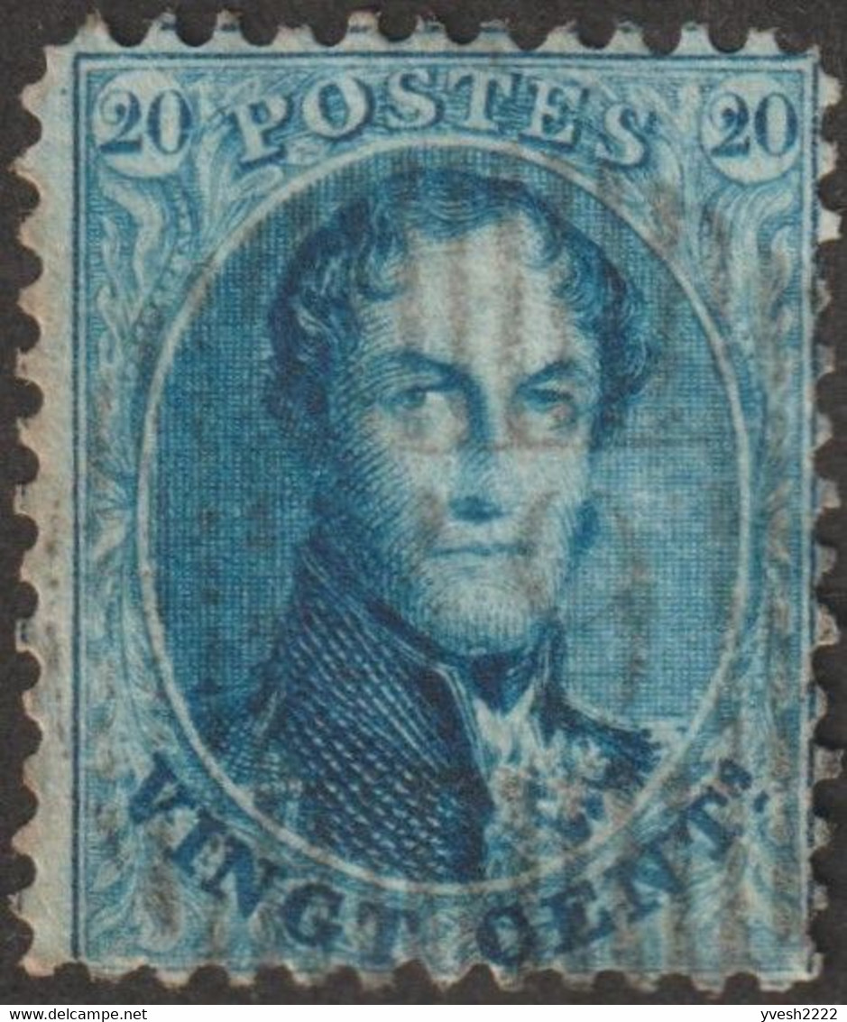 Belgique 1865 COB 15B,  20 C Léopold Ier, Barres Verticales, D 49, Santhoven, Légère Et Droite - Annulli A Barre: Distribuzioni