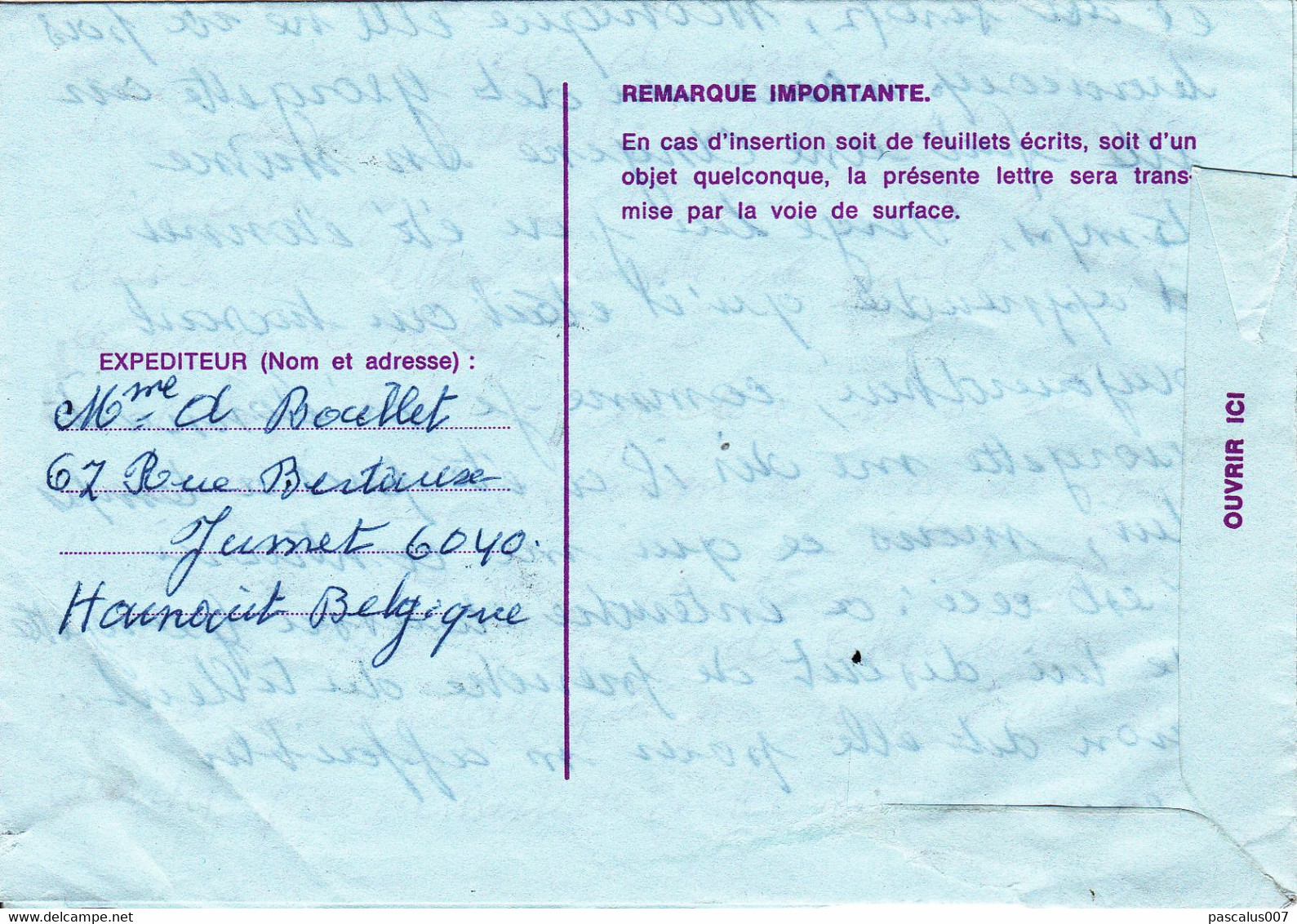 B01-249 P147-017III - Entier Postal - Aérogramme N°17 II(F) - Sabena - 10 F De 1974 Belgique Roumanie - Luchtpostbladen