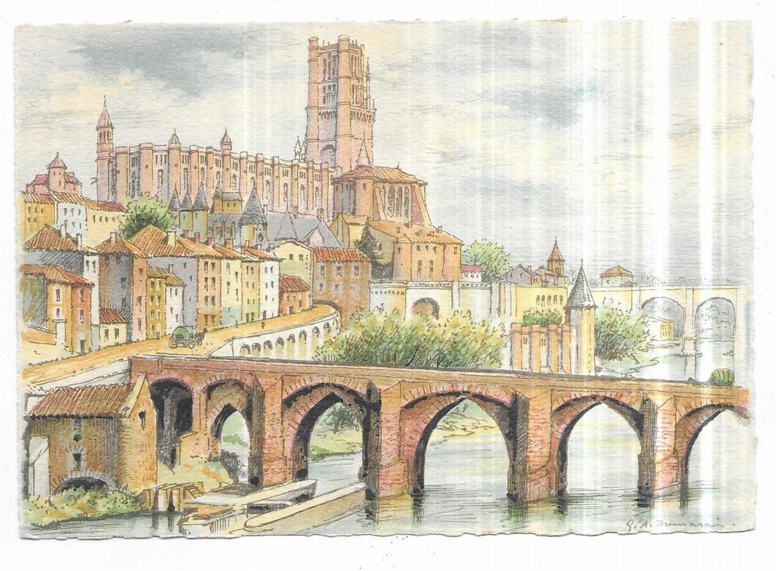 Illustrateur Barré Dayez Albi Le Pont Vieux Et La Cathédrale N° 2122 D Edit. Paris Dépot Legal 1951-1 N° 135 - Other & Unclassified