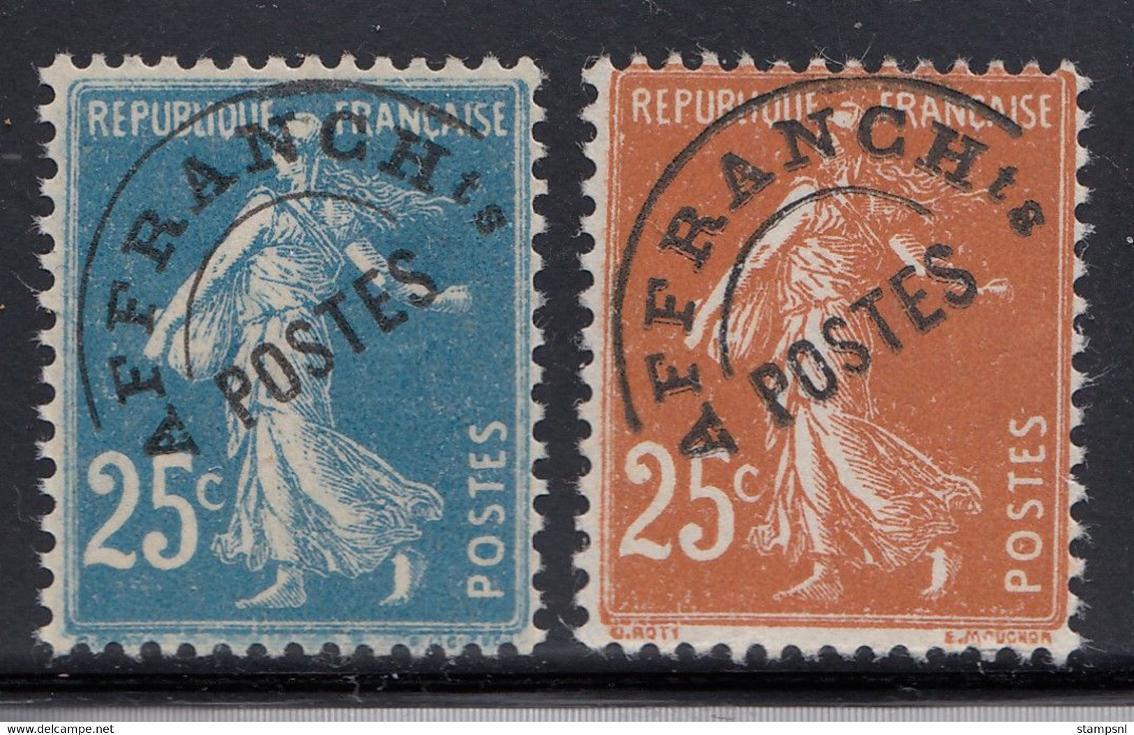 France Preobliteres - 1922-47 - 25c - TP Yv.56-57 - MNH - 1893-1947