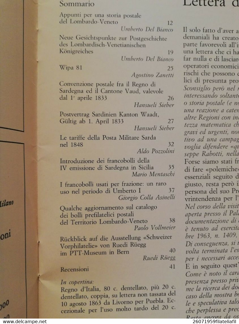CURSORES RIVISTA DI STORIA POSTALE N. 3 ANNO I GIUGNO 1981..IL QUARTO NUMERO - Italiane (dal 1941)