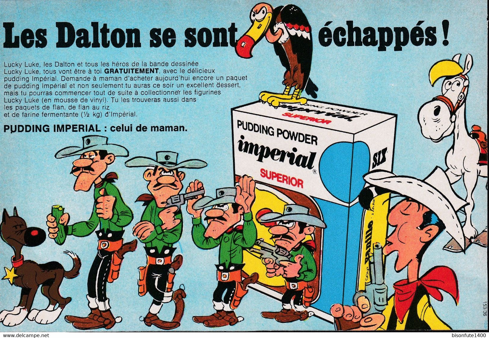 Lot De 4 Publicités Avec Les Personnages De Lucky Luke Et Les Dalton De 1971 - 1974 Et 1976 ( Voir Photos ). - Boule Et Bill