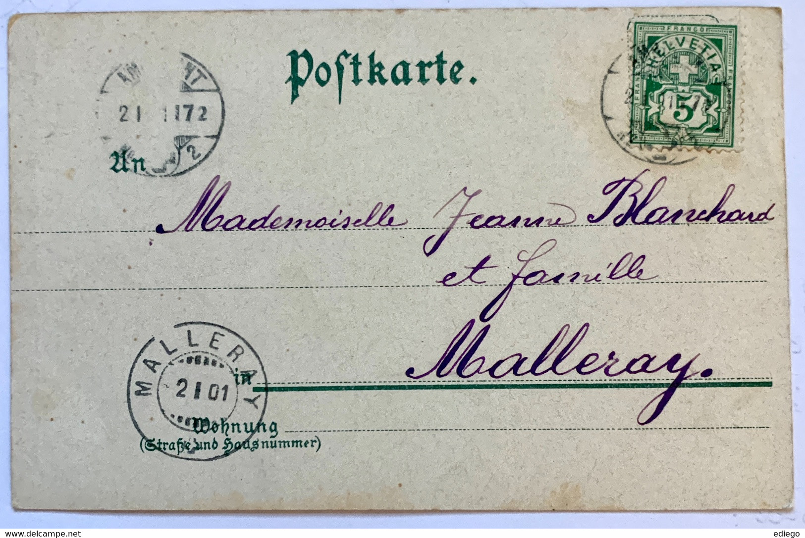 ALTE POSTKARTE "DIE BESTEN GRÜSS AUS " STEMPEL MALLERAY 2.I.1901... JOLIE - Malleray